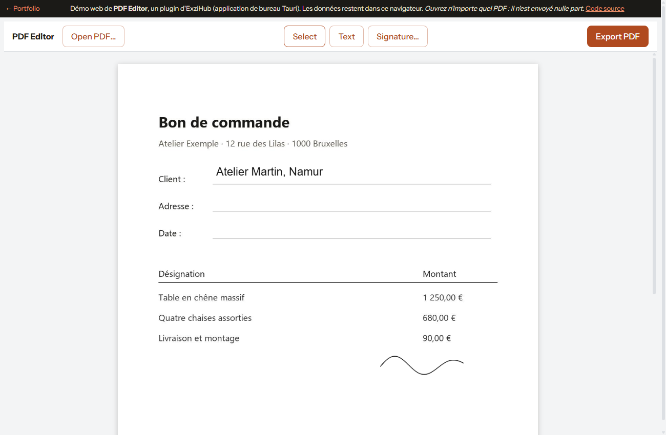 Éditeur PDF : un document annoté et signé