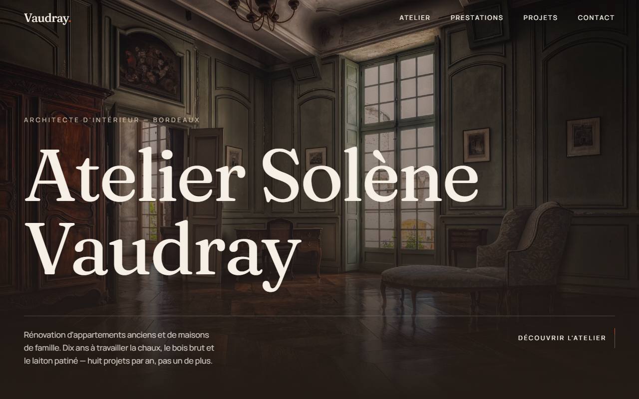 Atelier Solène Vaudray : page d'accueil